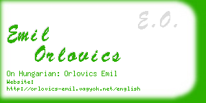 emil orlovics business card
